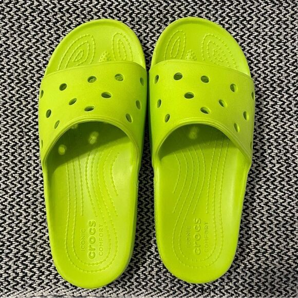 CROCS Shoes - Crocs Classic Green Slide Sandals Sz-9Men/11Women